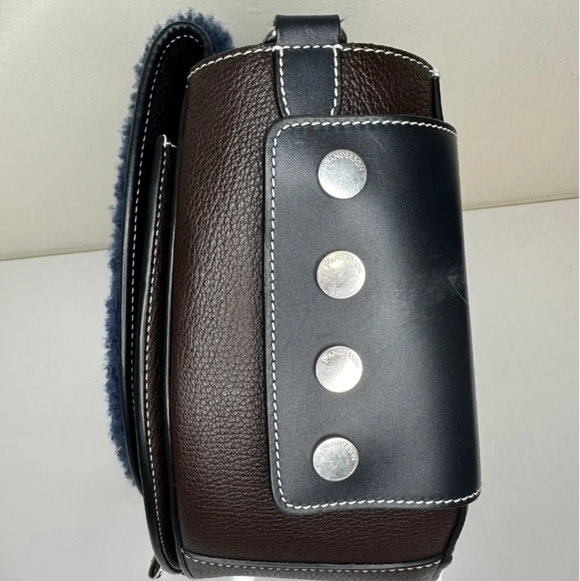 JW ANDERSON Navy Shearling Bag - Picture 12 of 16